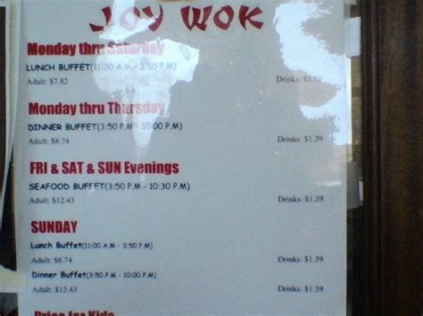 joy wok overland park buffet prices.